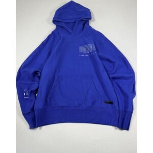 Parallel Hoodie Sweatshirt Mens Large Blue Pullover Fleece Binary Graphic